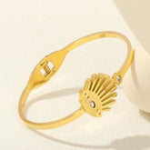 Stainless Steel Gold/Rosegold Plated Cubic Zirconia Evil Eye Kada